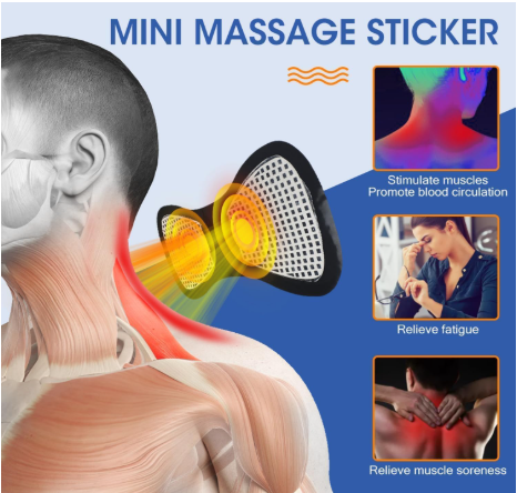 Mini Massager for Pain Relief, Portable Electric Body Massager Machine, EMS Muscle Stimulator,Butterfly Back Neck Shoulder Massager for Body Pain Relief,Compact Travel Massager (Blue, Medium)
